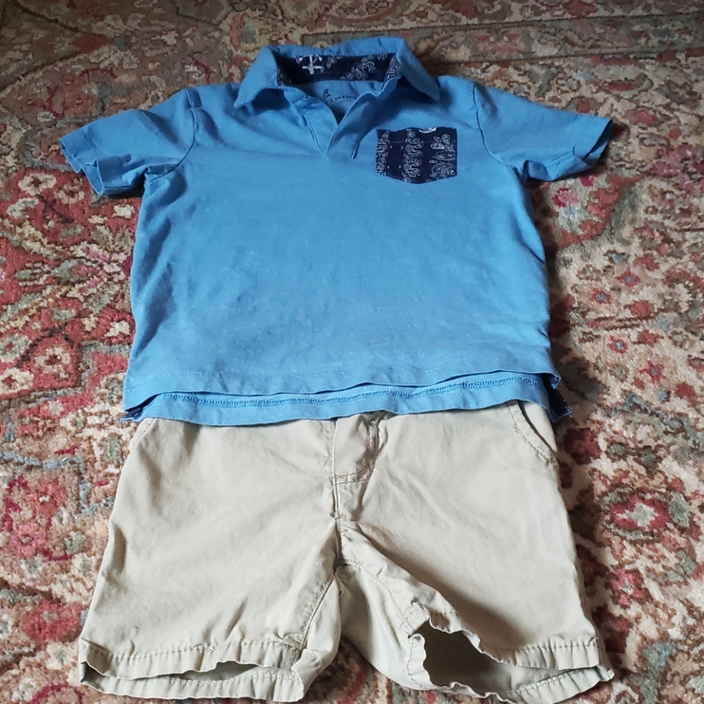 BOYS TAILOR VINTAGE SHIRT. CARTER'S SHORTS